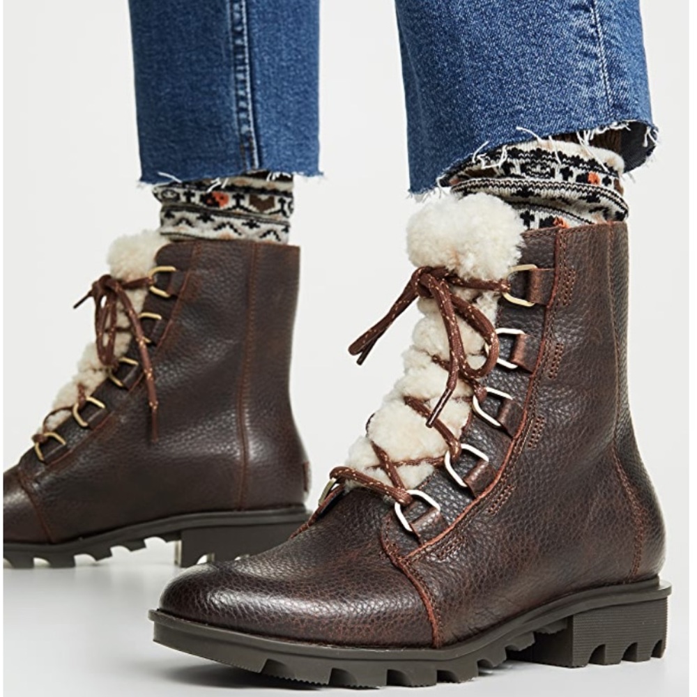 🆕 Sorel Phoenix Short Lace Cozy Leather Boots